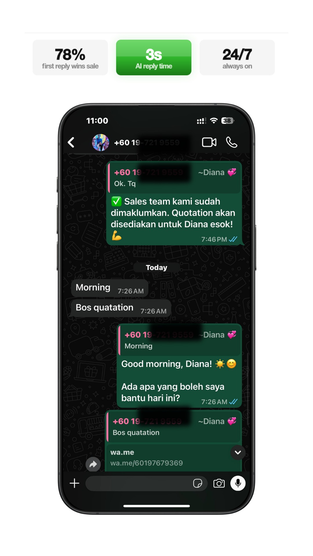 Bot routing lead to sales team