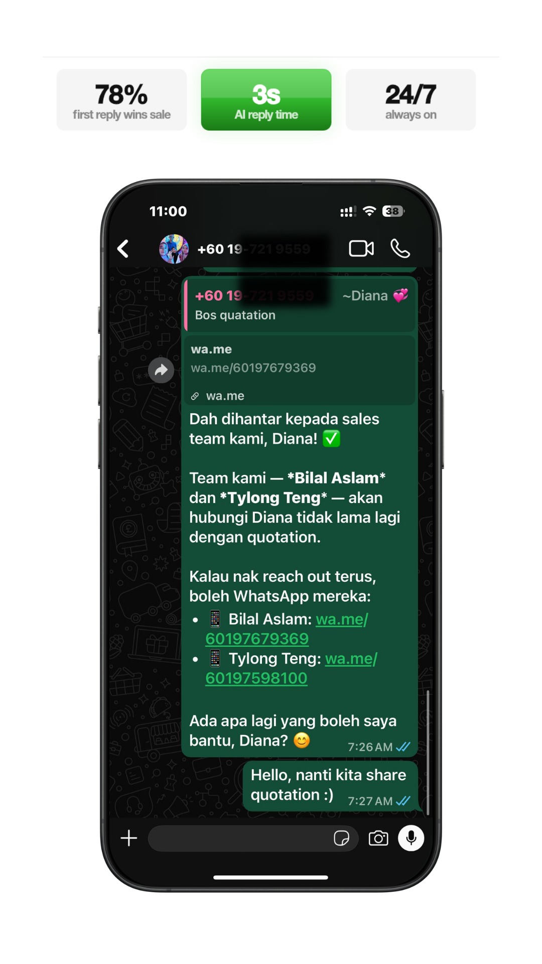 Bot bridging customer to right contact